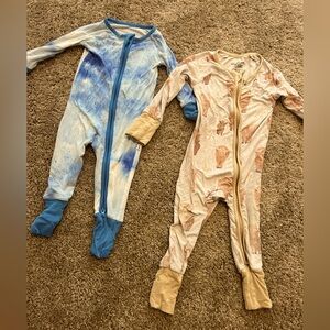 0-3 Month Little Sleepies & Caden Lane Bamboo Newborn Baby Onesie Pajamas